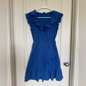 Cupshe Blue Ruffle Dress Sz S